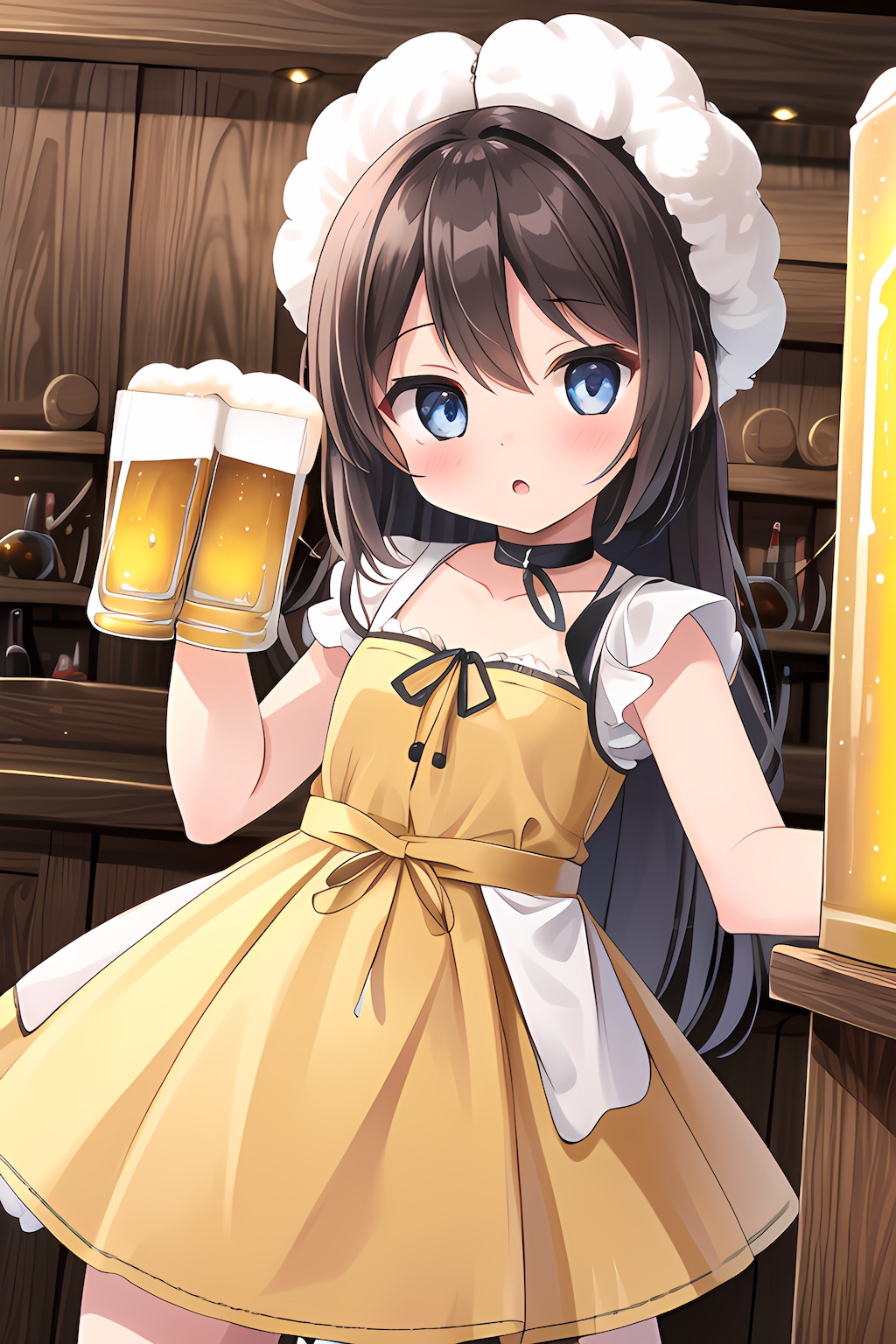 ビールの泡帽子