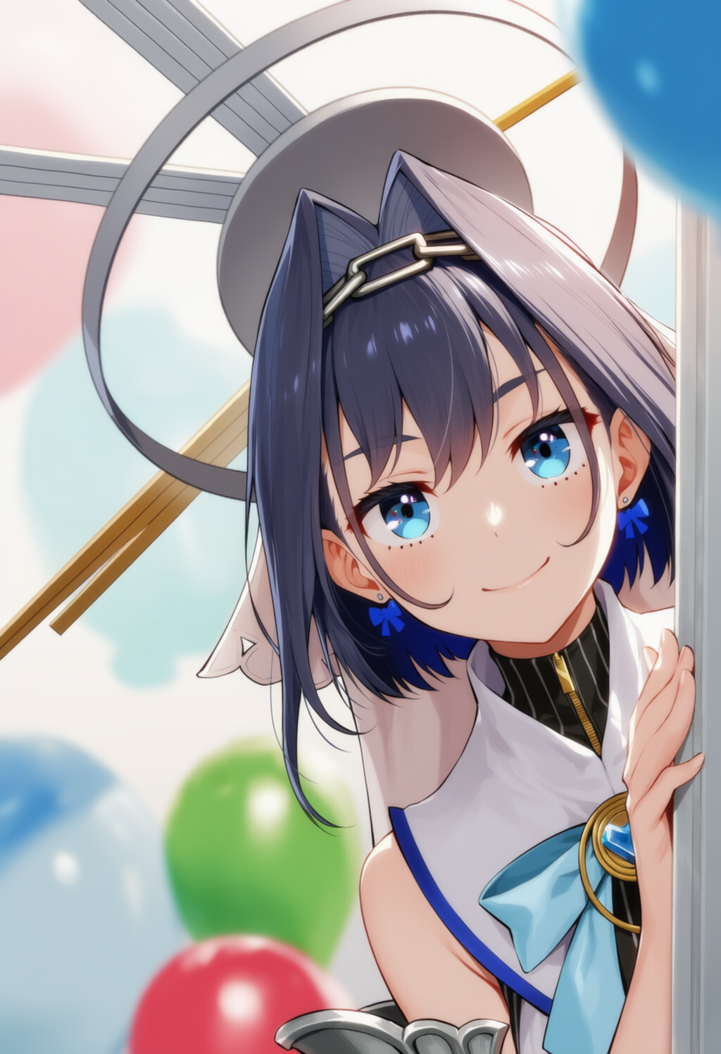 クロニーが物陰からジッと見つめているだけ