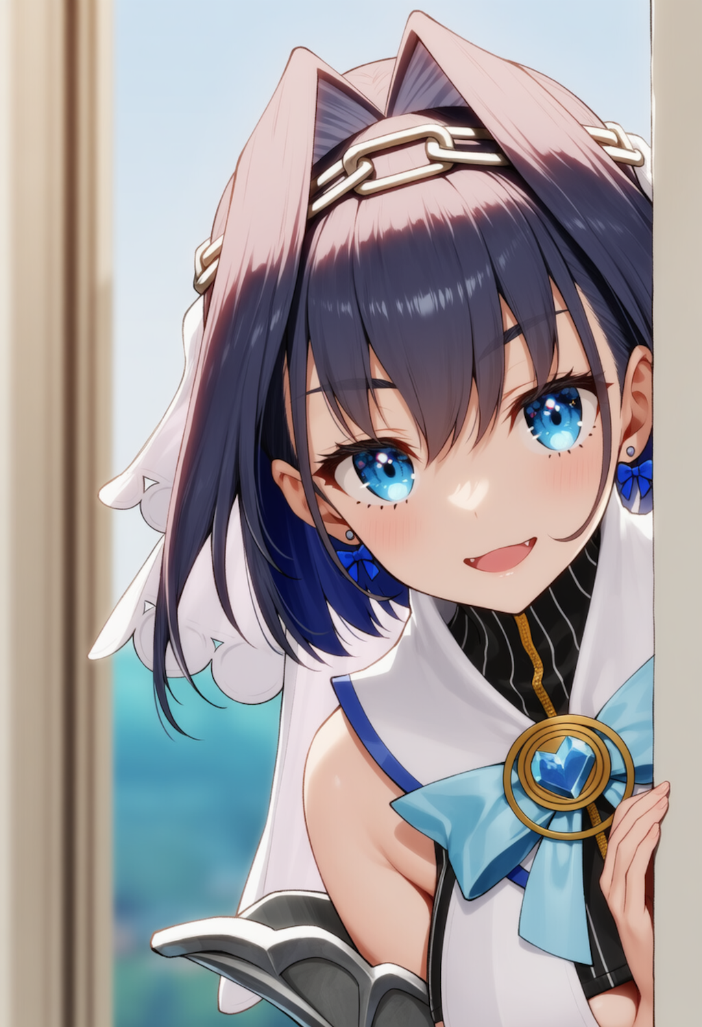 クロニーが物陰からジッと見つめているだけ