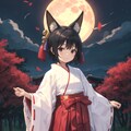 狐巫女さんと中秋の名月 5枚目