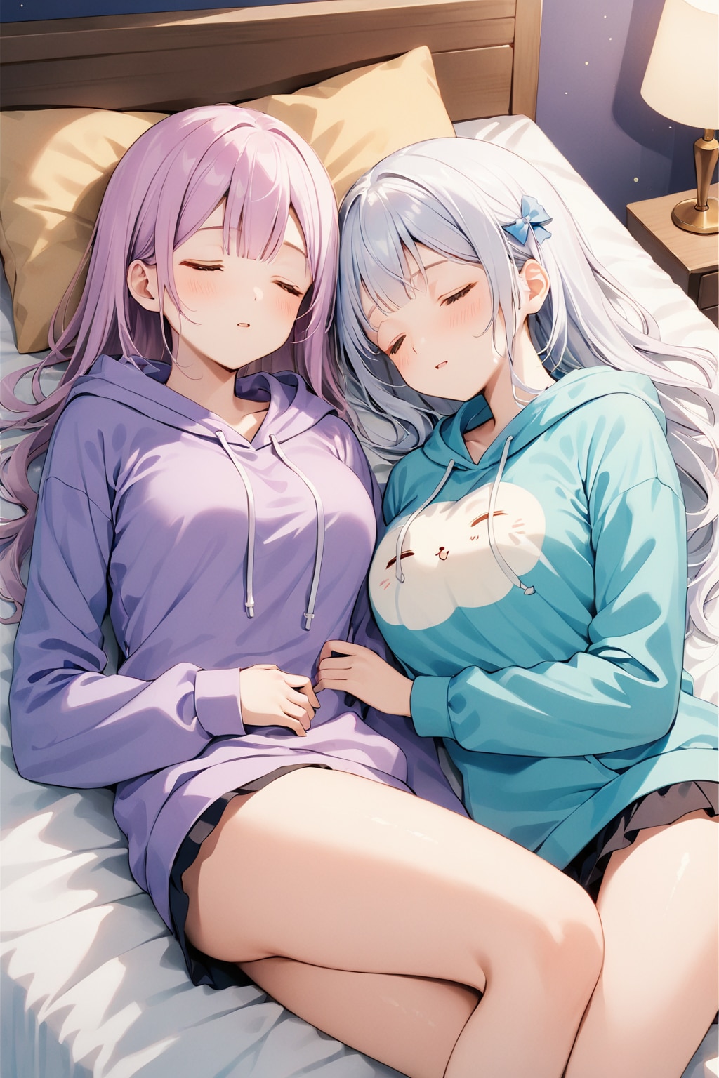 ツルヒメ＆由璃　おやすみ💤 | の人気AIイラスト・グラビア