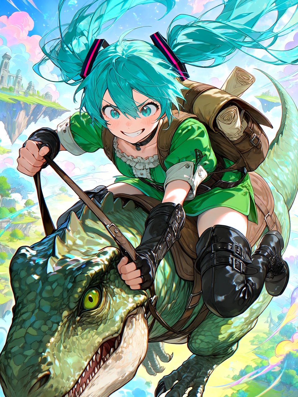 dinosaur rider Miku | の人気AIイラスト・グラビア