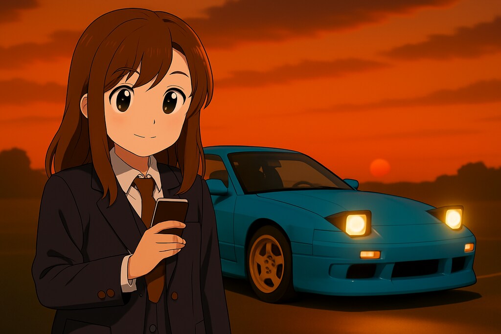 180SXと茶髪の少女　初期バージョン