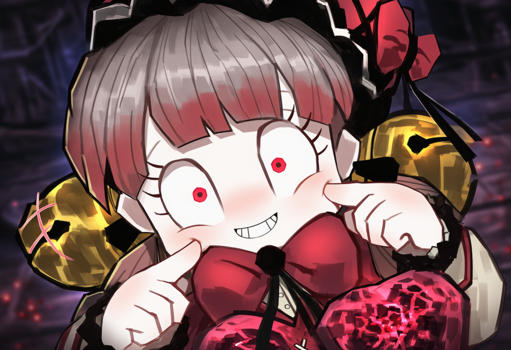 ロボトミー　レティシア　自分の頬をつく