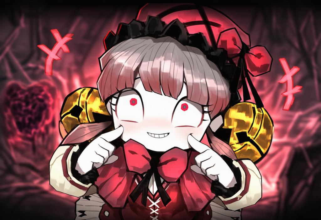 ロボトミー　レティシア　自分の頬をつく