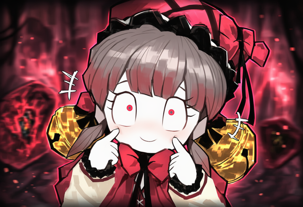 ロボトミー　レティシア　自分の頬をつく