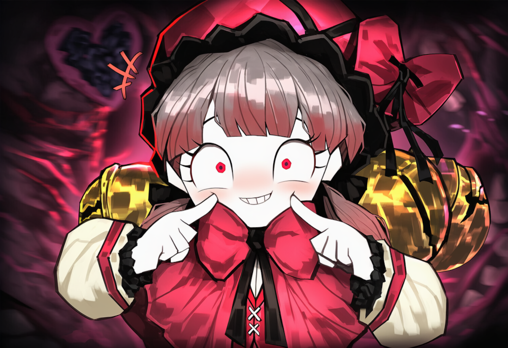 ロボトミー　レティシア　自分の頬をつく