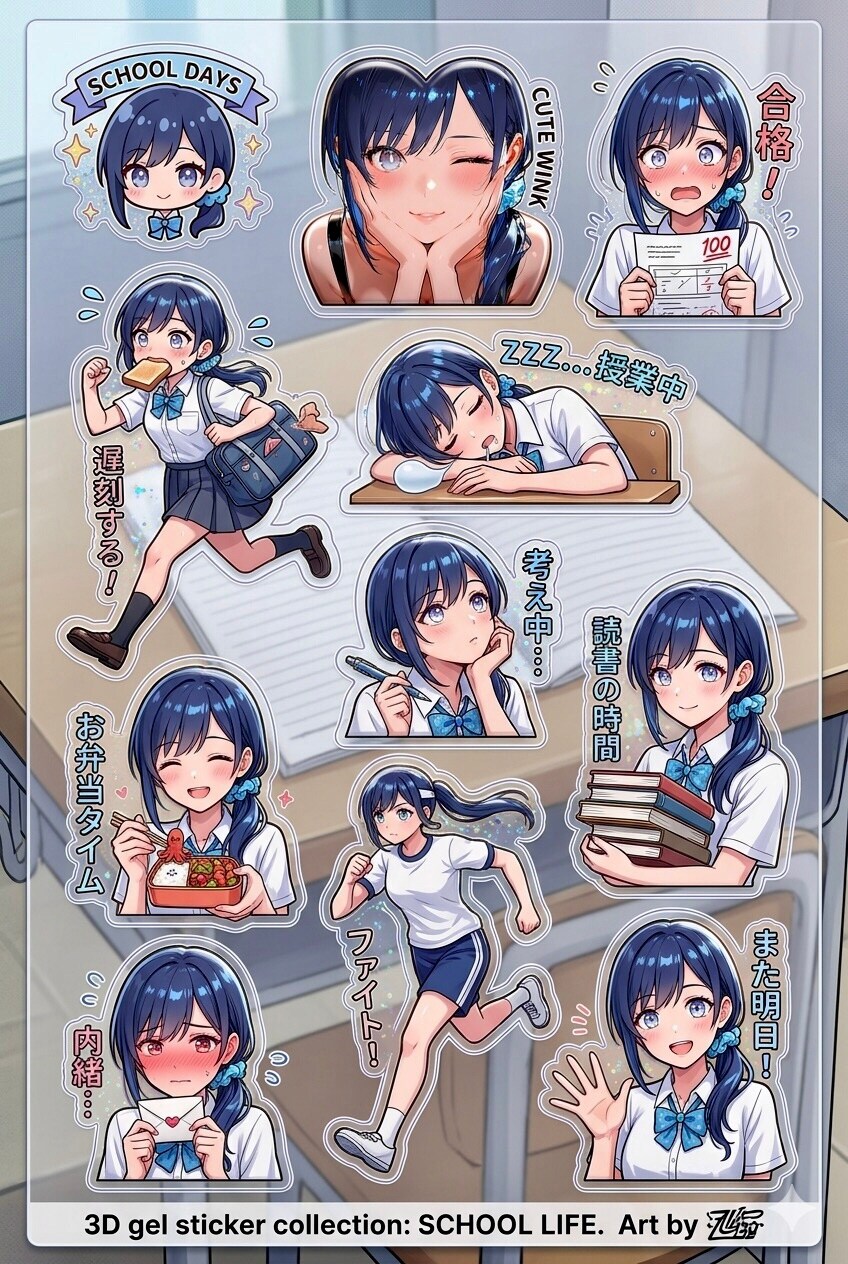 七瀬シール/学校生活編　52 | の人気AIイラスト・グラビア