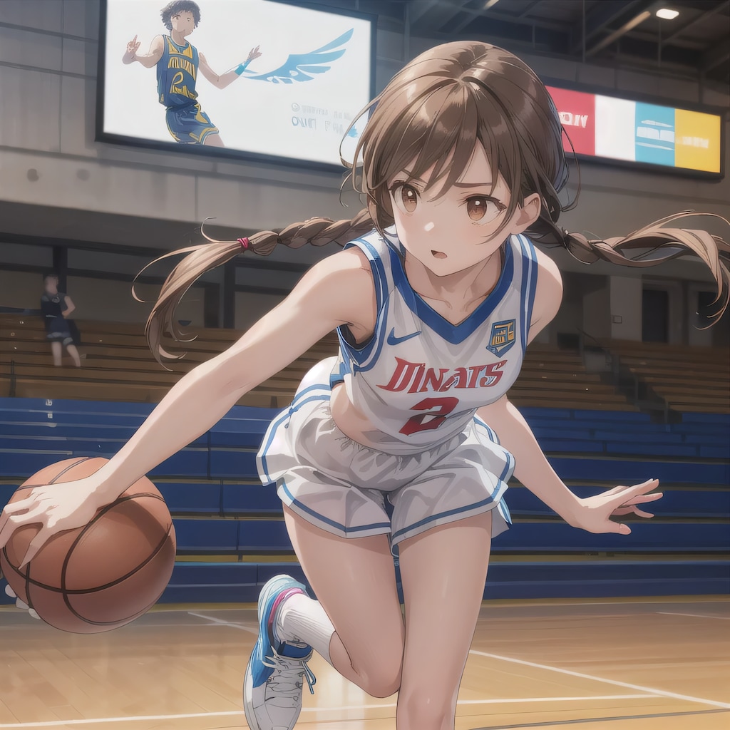 茶髪ロングでユニフォームの少女６