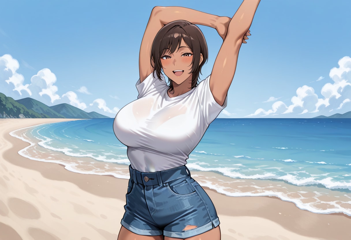 田村奈緒 - Tシャツ×ショーパン｜堕落のオフィス Vol.2