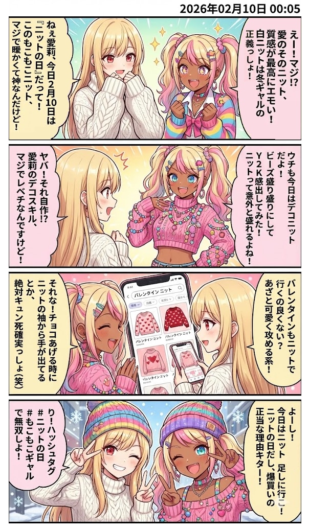 今日は『ニットの日』！　毎日漫画0時 | の人気AIイラスト・グラビア