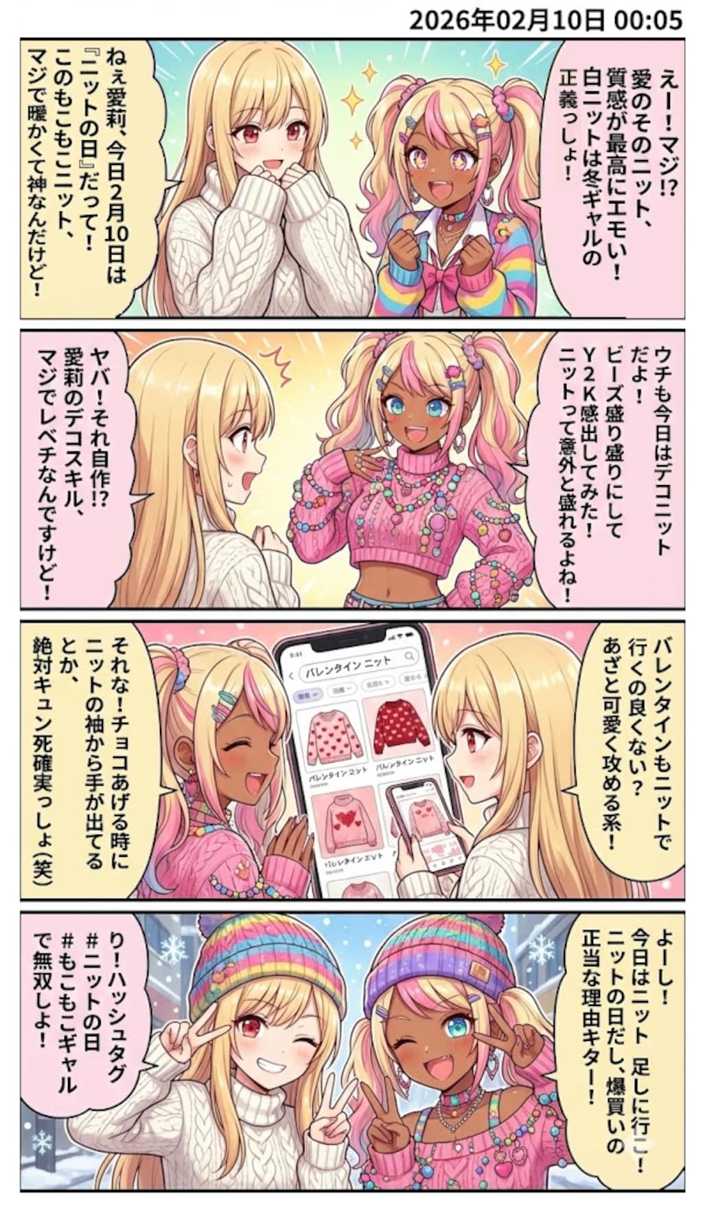 今日は『ニットの日』！　毎日漫画0時