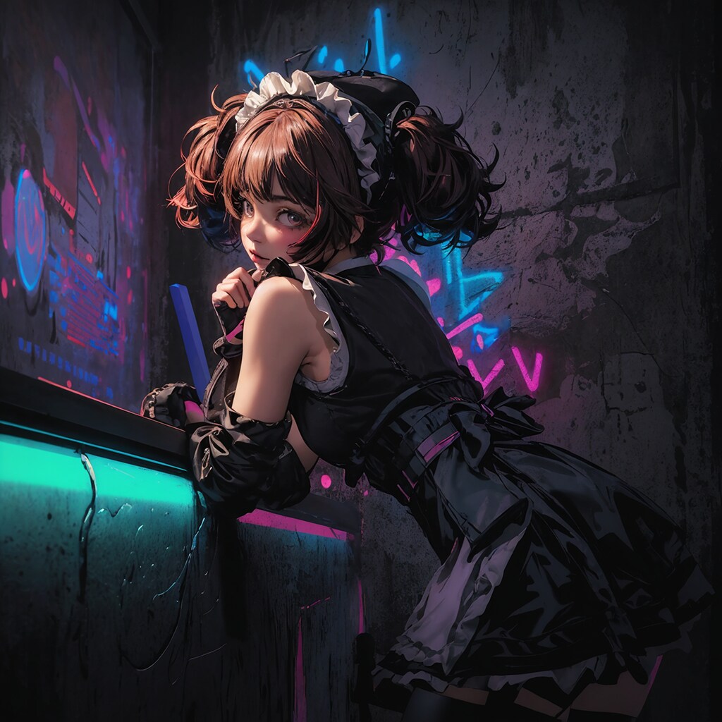Cyberpunk maid cafe