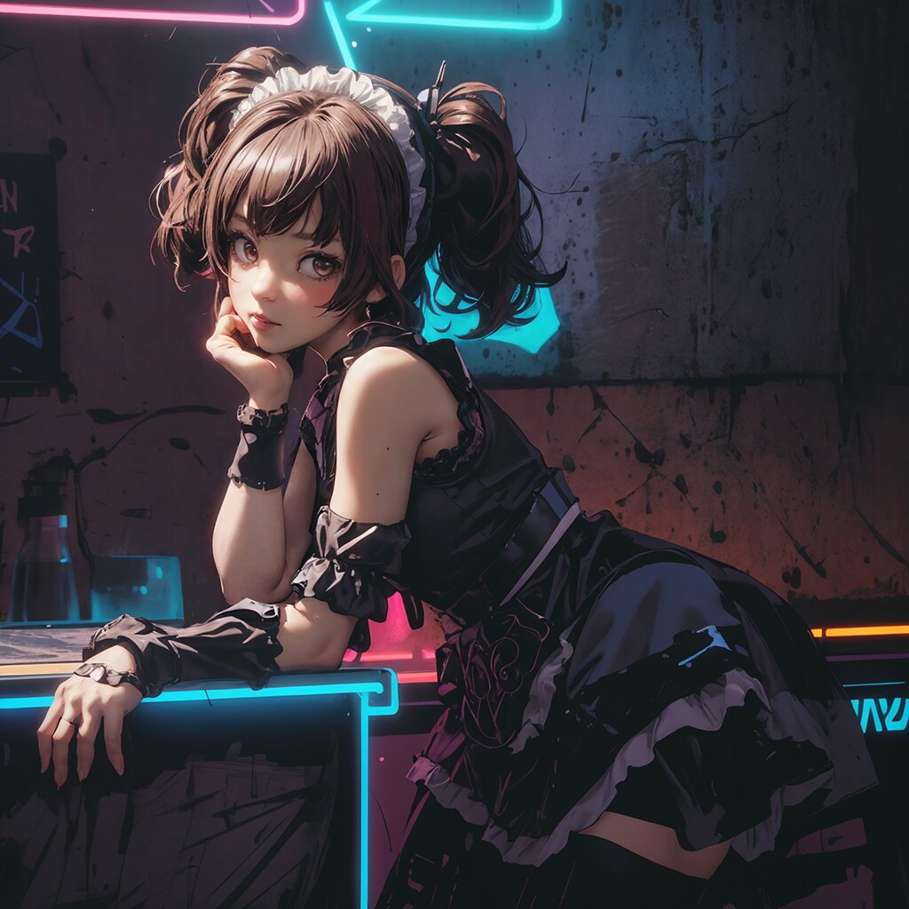 Cyberpunk maid cafe