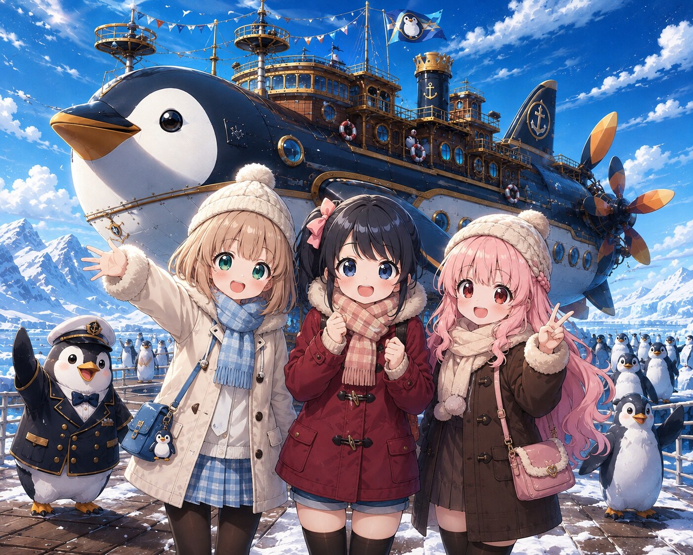 らぶりーがーるず【りんごぐみ】の3人をペンギン号へご招待︎💕︎