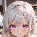 白髪ロングドレス谷間 2枚目