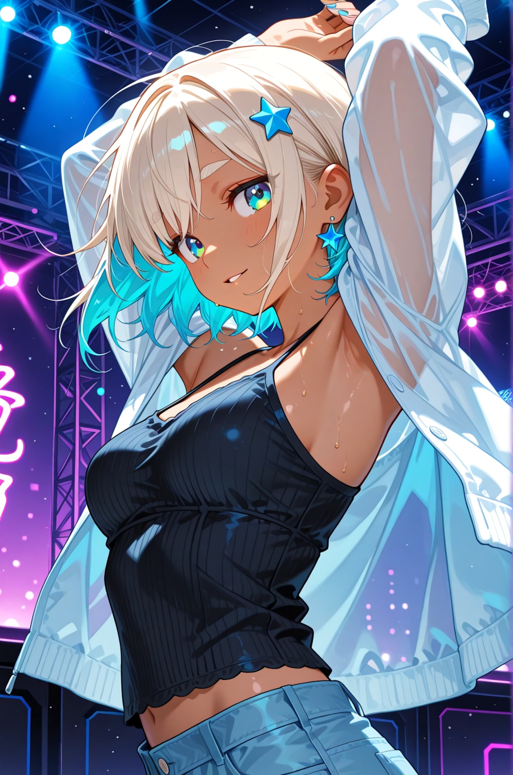 夜の夏コーデ