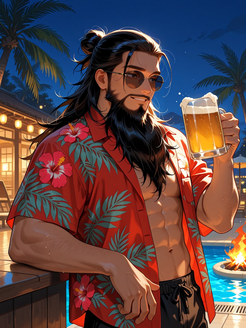 夜の夏コーデ