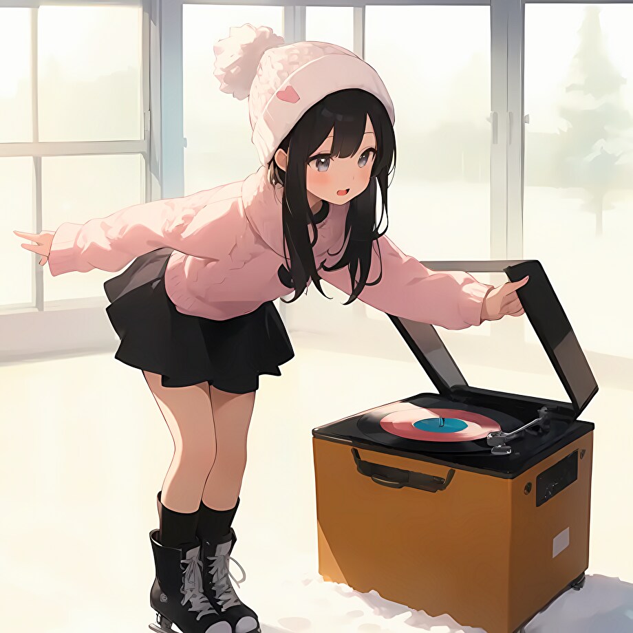 レコードでアイスダンスの練習