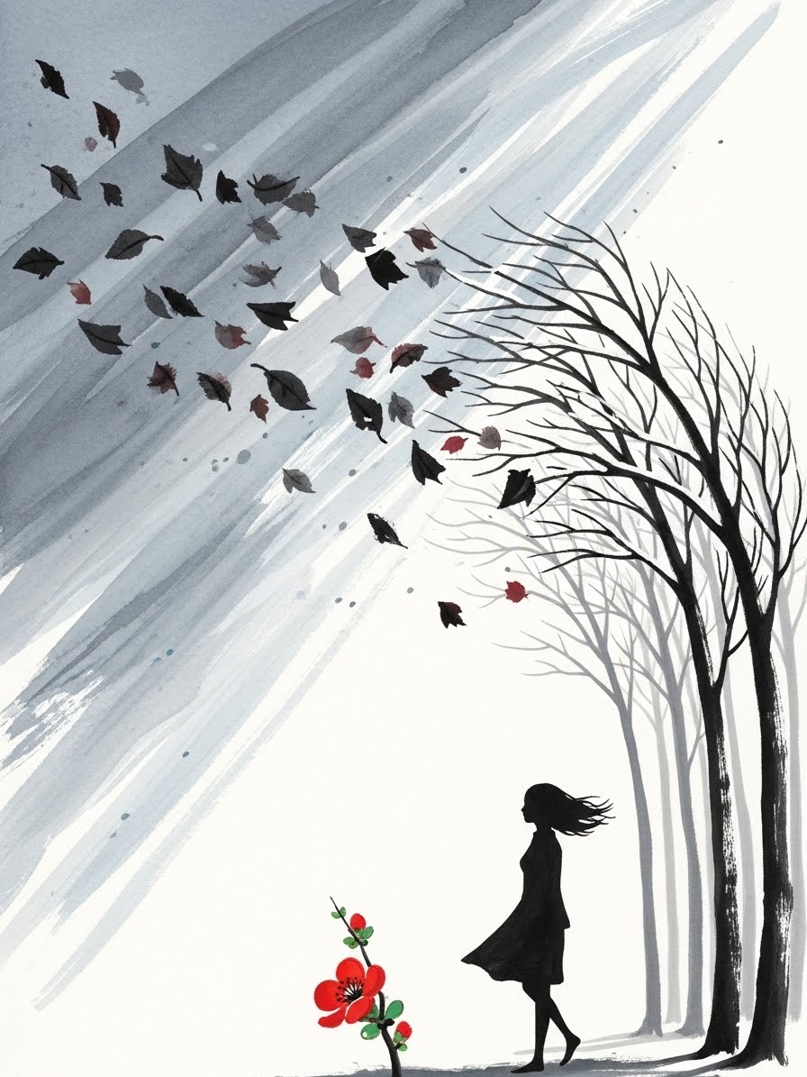 寒風と少女と木瓜の花 | の人気AIイラスト・グラビア