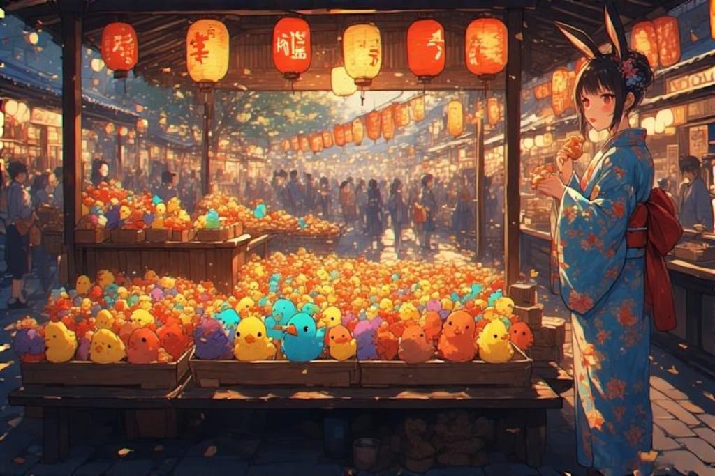 祭のカラーひよこ