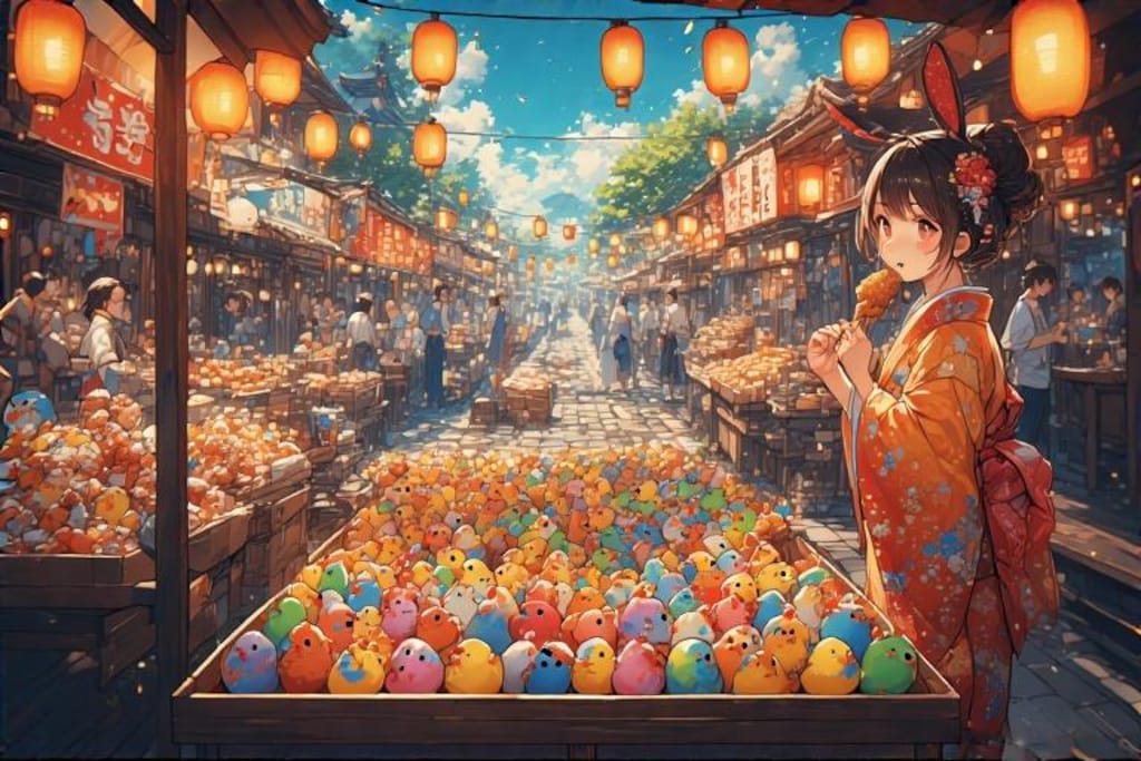 祭のカラーひよこ