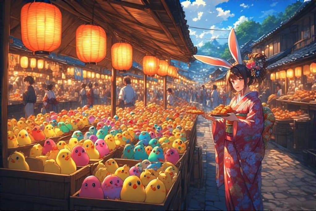 祭のカラーひよこ