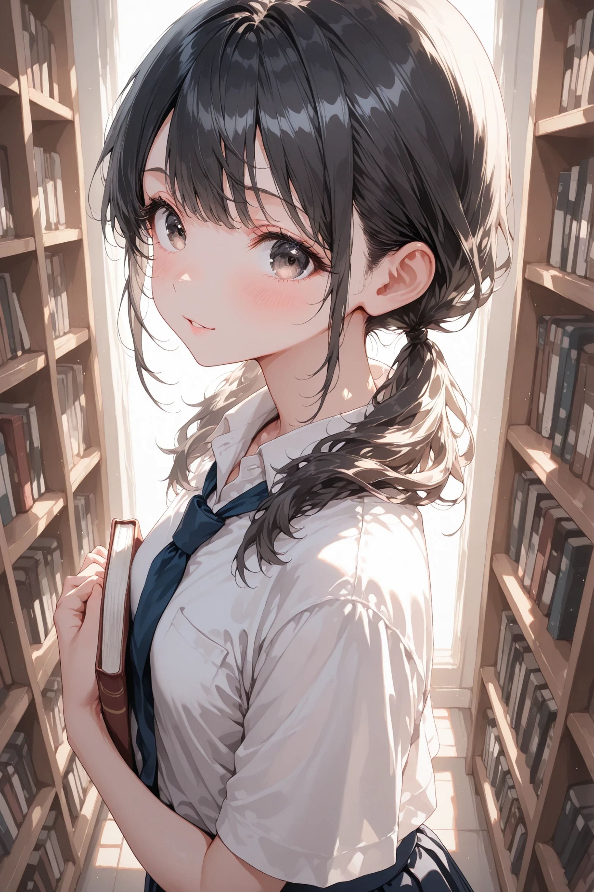 陽菜と図書室 | の人気AIイラスト・グラビア