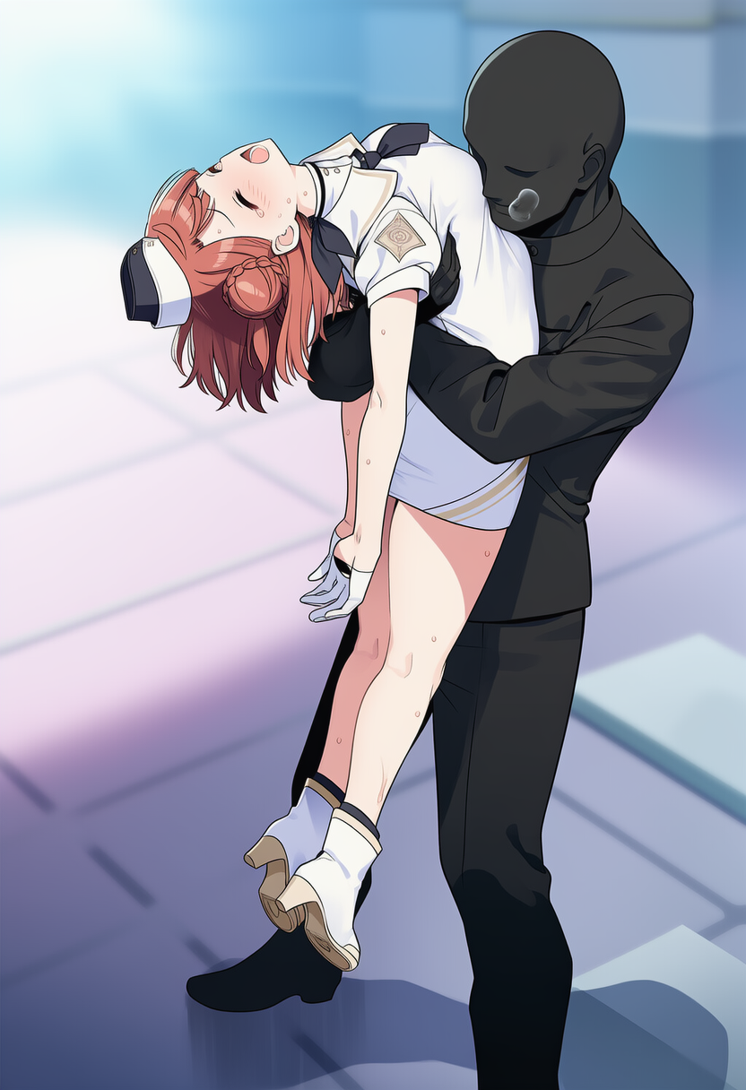 ブルアカオペレーター服　後ろ反り38 | の人気AIイラスト・グラビア