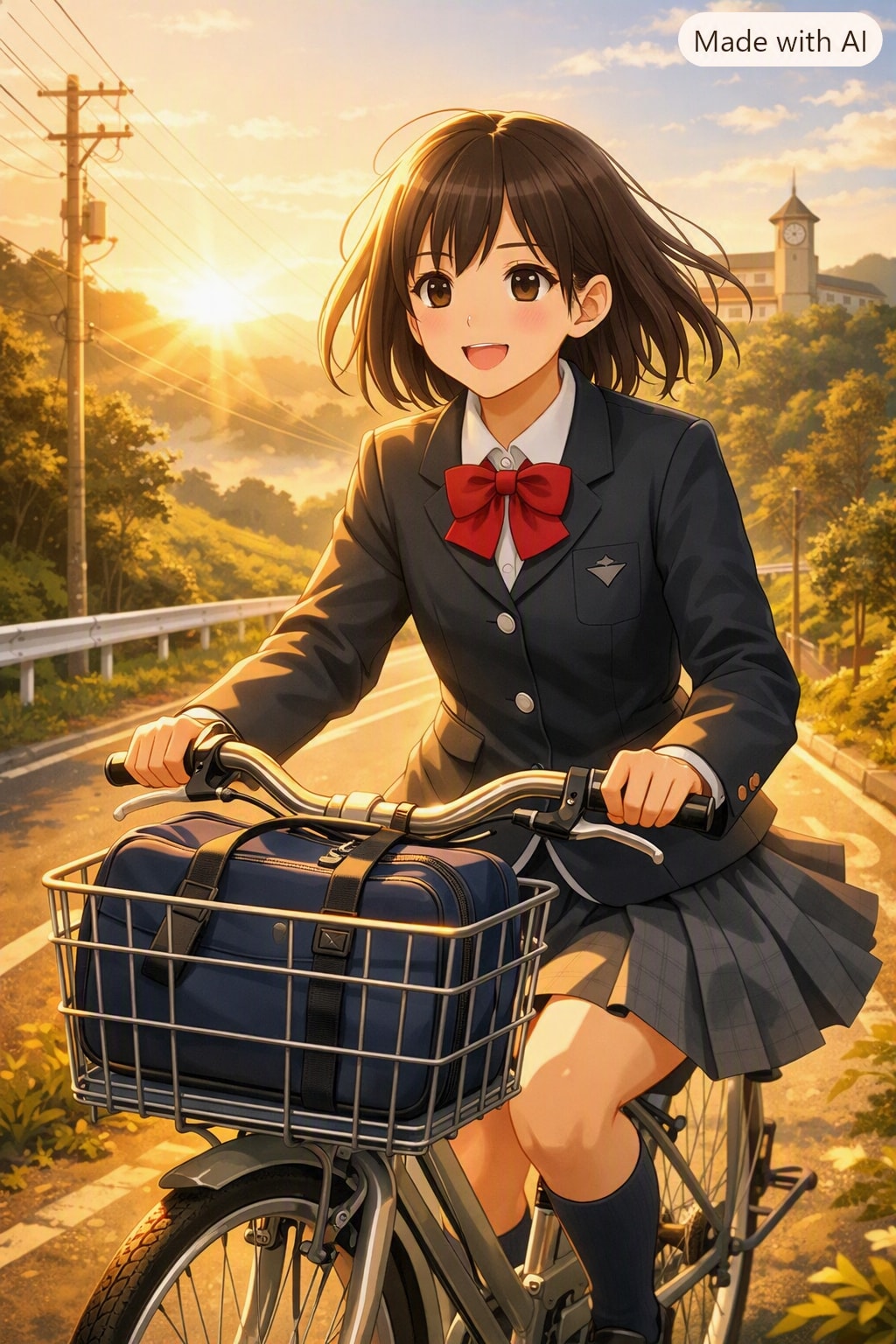 自転車通学 | の人気AIイラスト・グラビア