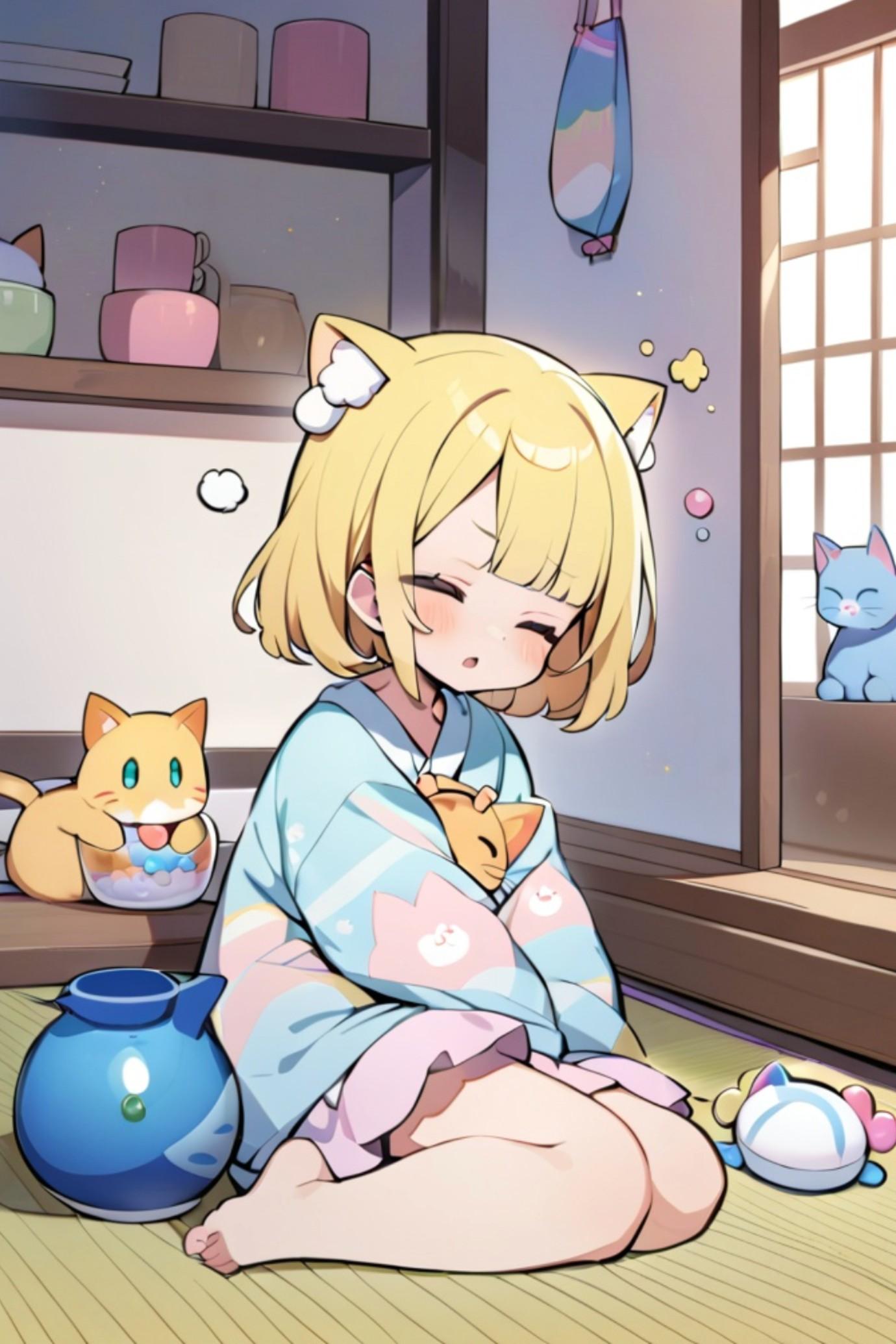 パジャマの金髪ちゃん
