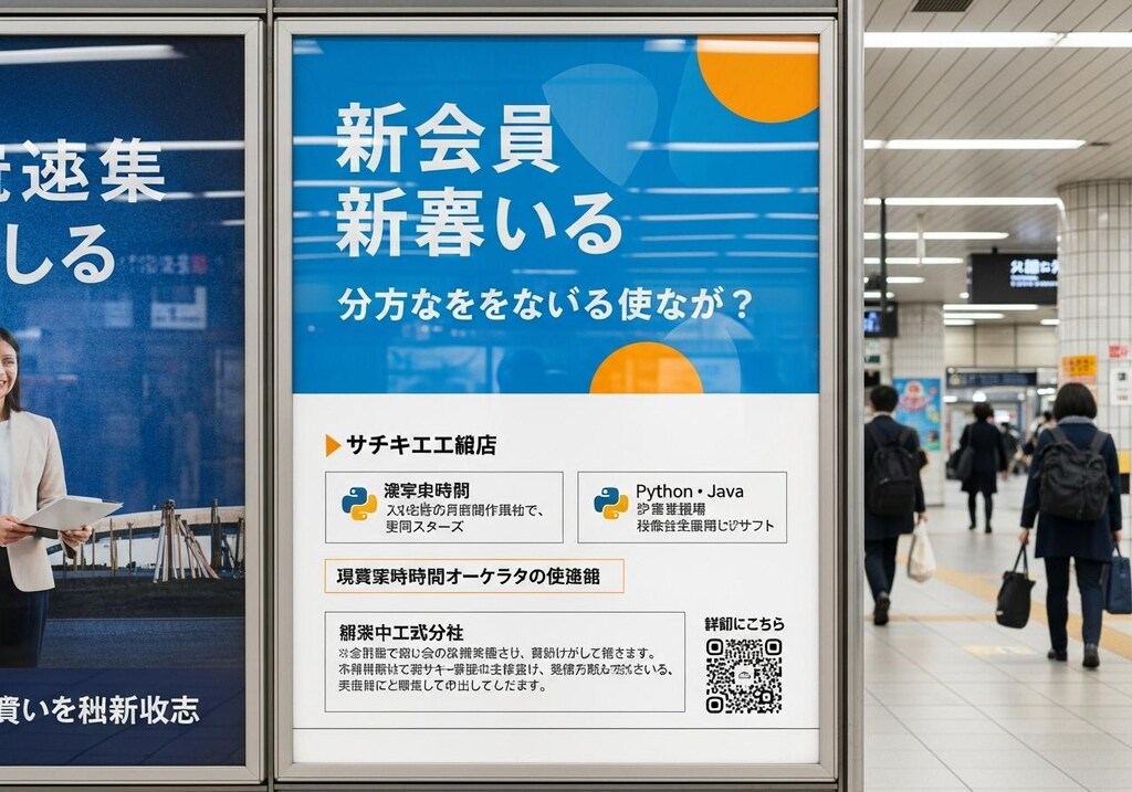 きのうは求人広告を作らせてた