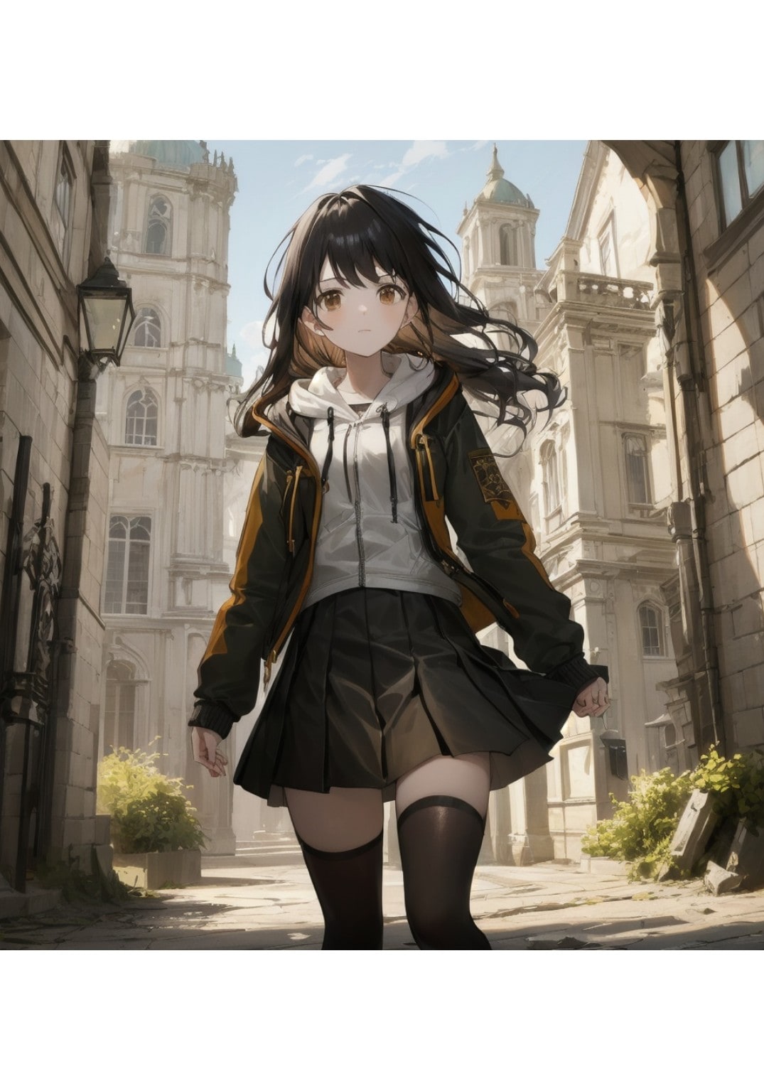 西洋風の街とＪＫ