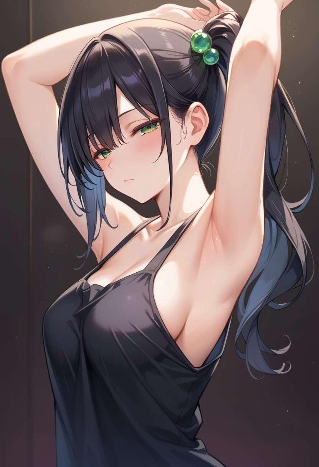 腋見せジト目