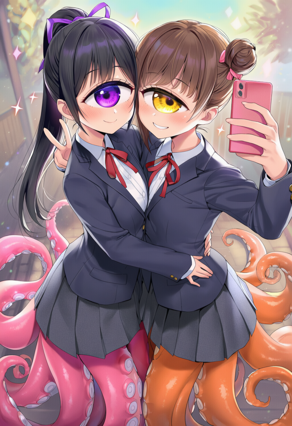 単眼スキュラ　髪結い自撮り