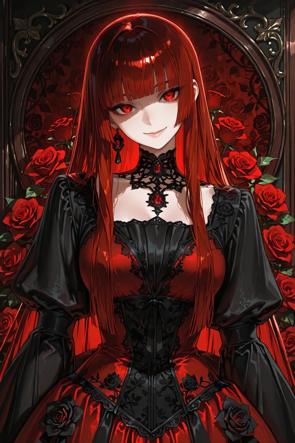 紅いゴスロリ女性。 | の人気AIイラスト・グラビア