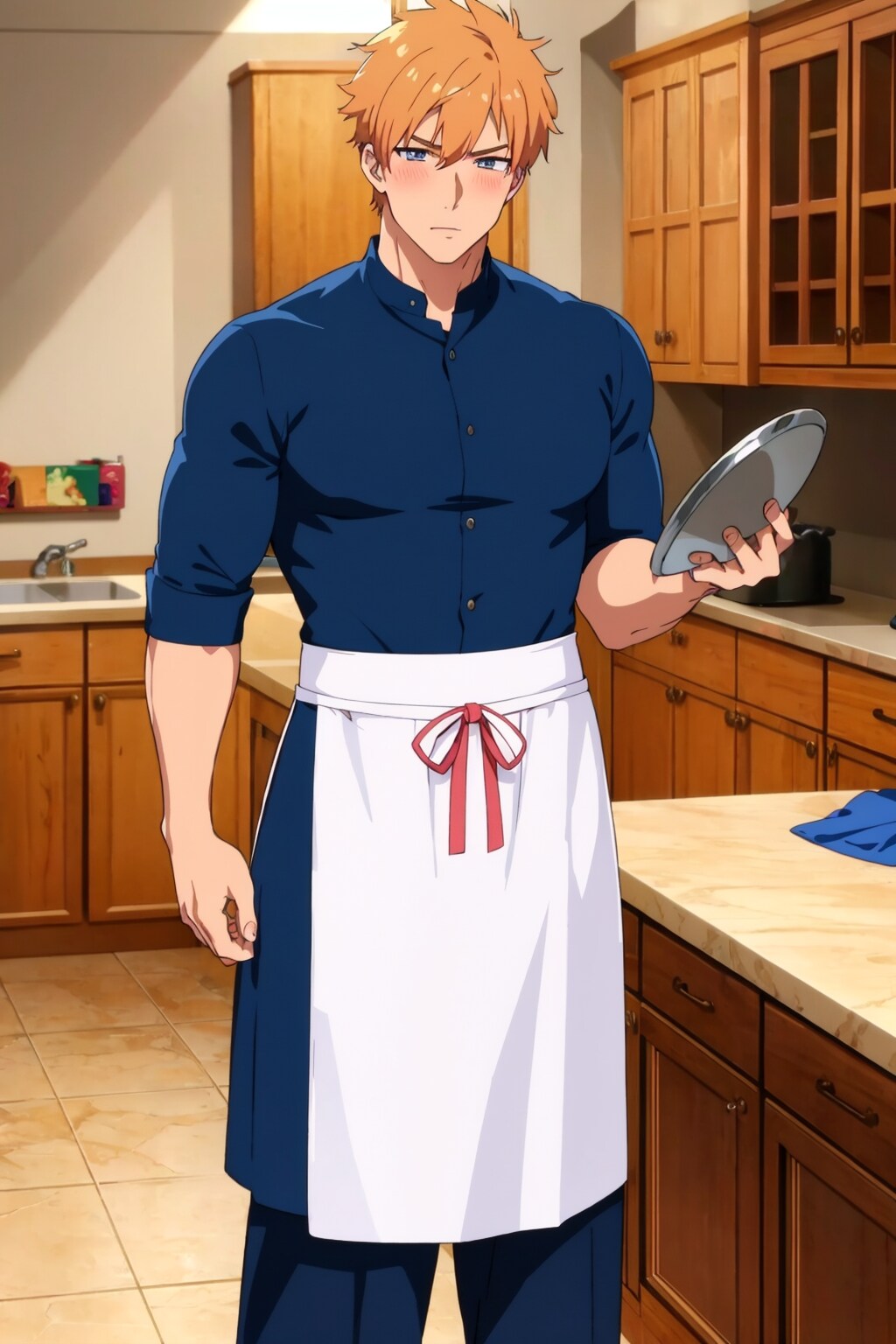 後片付け中の男性