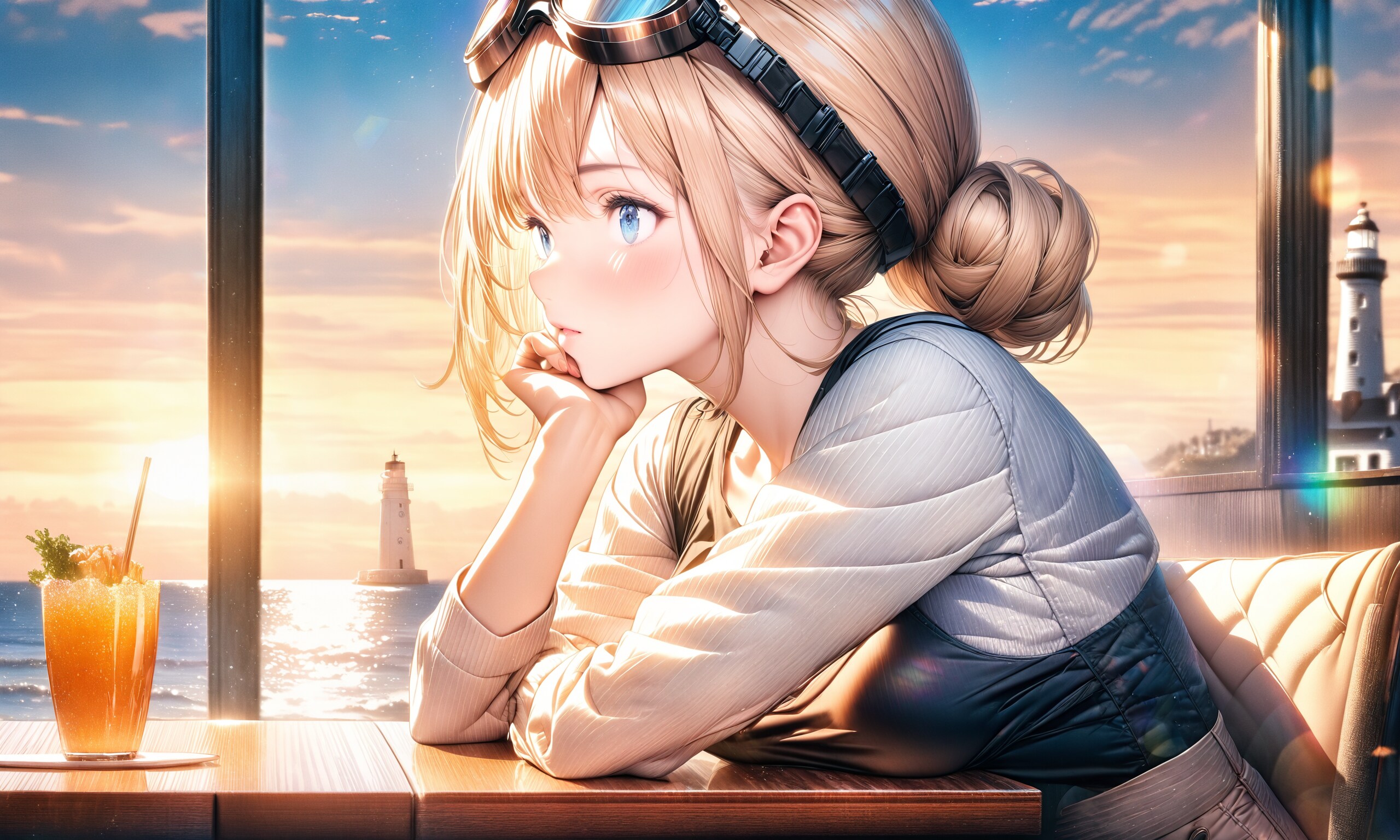 海の見えるレストラン姉さんXL | の人気AIイラスト・グラビア