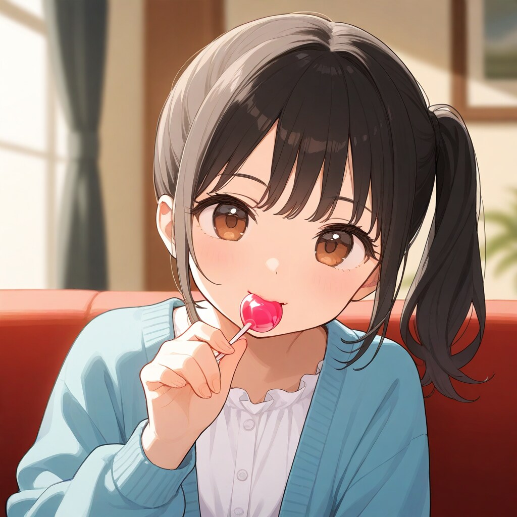 キャンディを舐める女の子