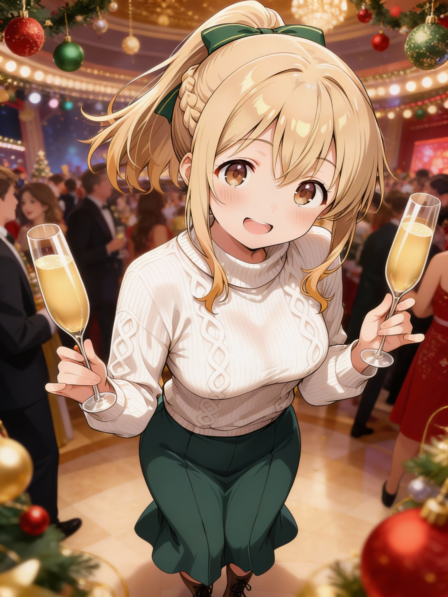 ちちフレさん達が集まるクリスマス忘年パーティーに参加するうちのお嬢さま | の人気AIイラスト・グラビア