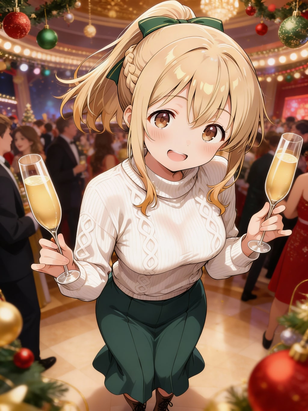 ちちフレさん達が集まるクリスマス忘年パーティーに参加するうちのお嬢さま