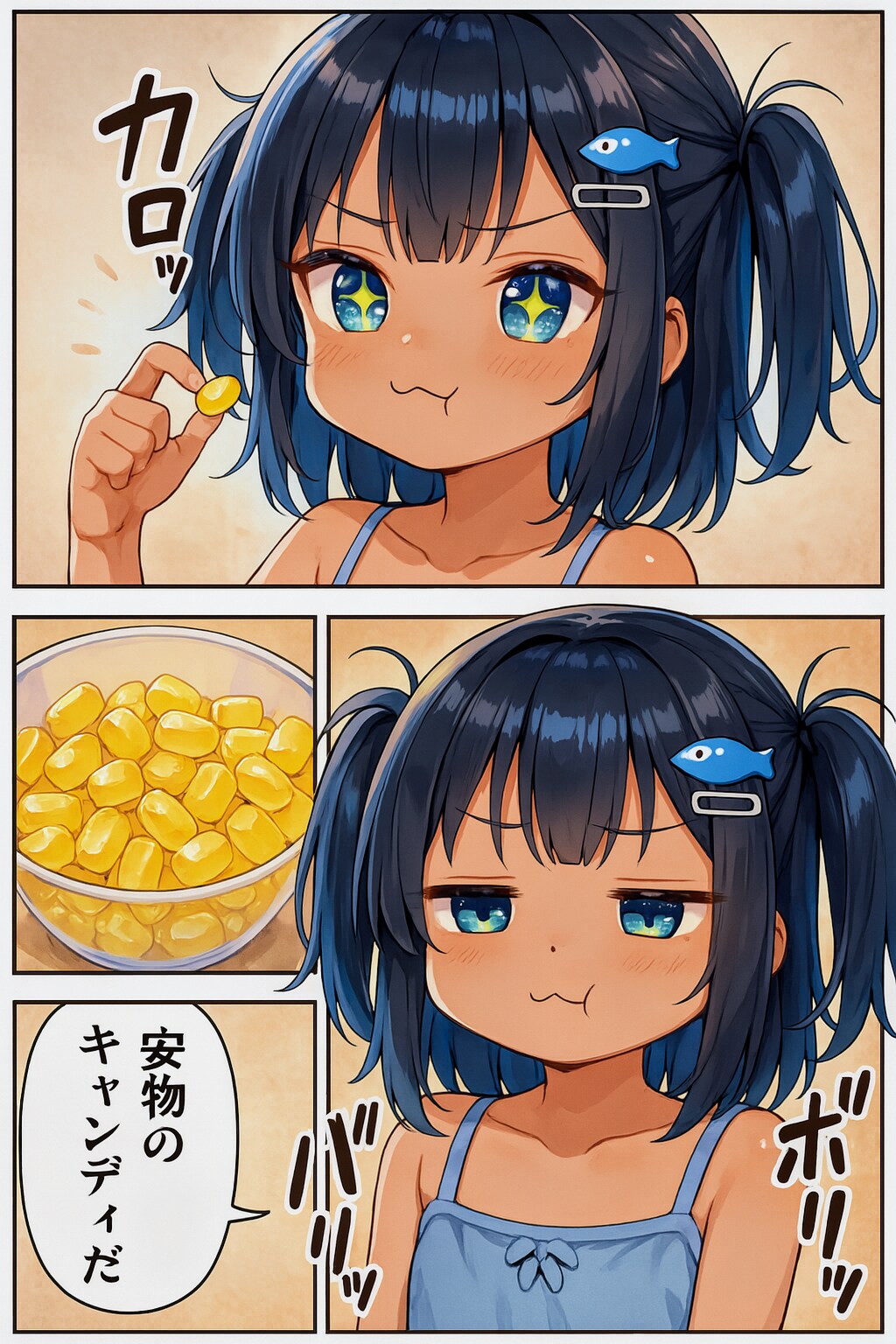 安物のキャンディーを食べるこなつちゃん | の人気AIイラスト・グラビア