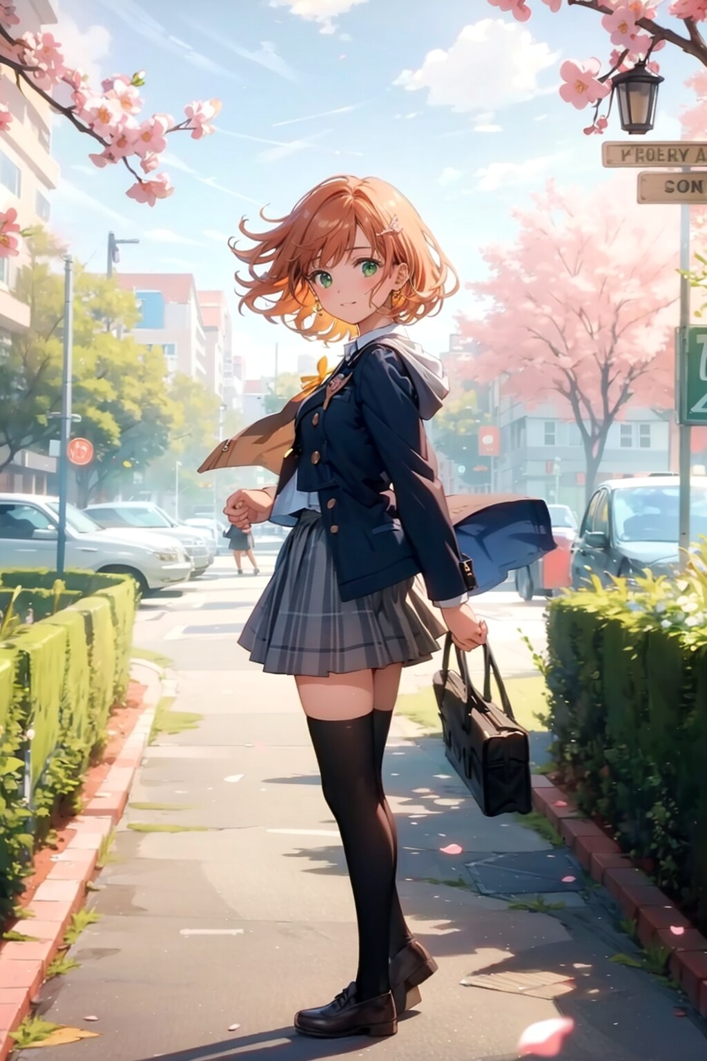 桜の下で | の人気AIイラスト・グラビア