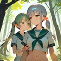 エルフ姉妹♪　森のなかで♡（１２枚） 5枚目