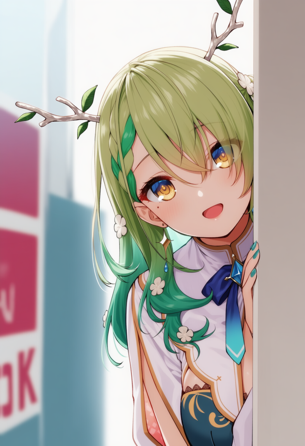 ファウナが物陰からジッと見つめているだけ