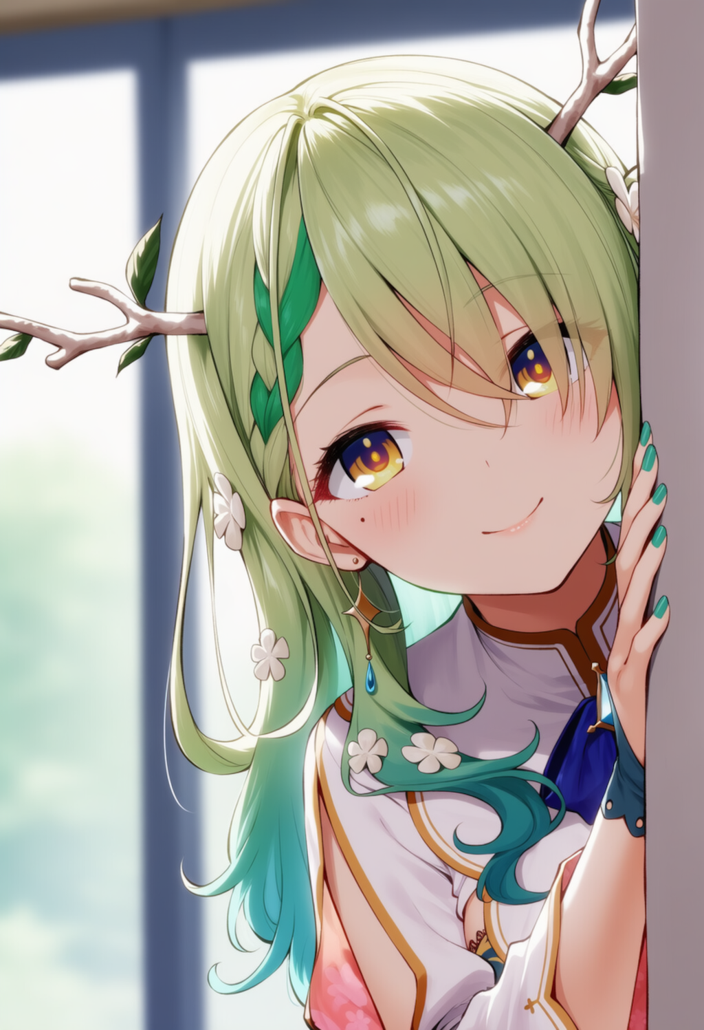 ファウナが物陰からジッと見つめているだけ