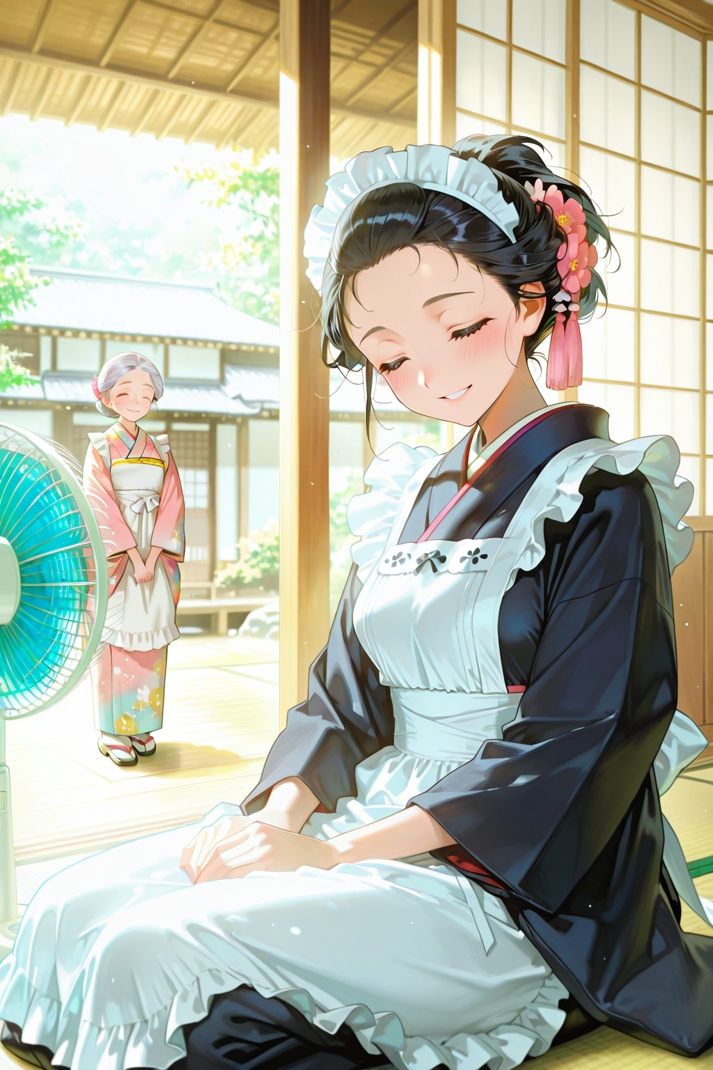 ふぅ～❤️やっぱり扇風機が1番❤️