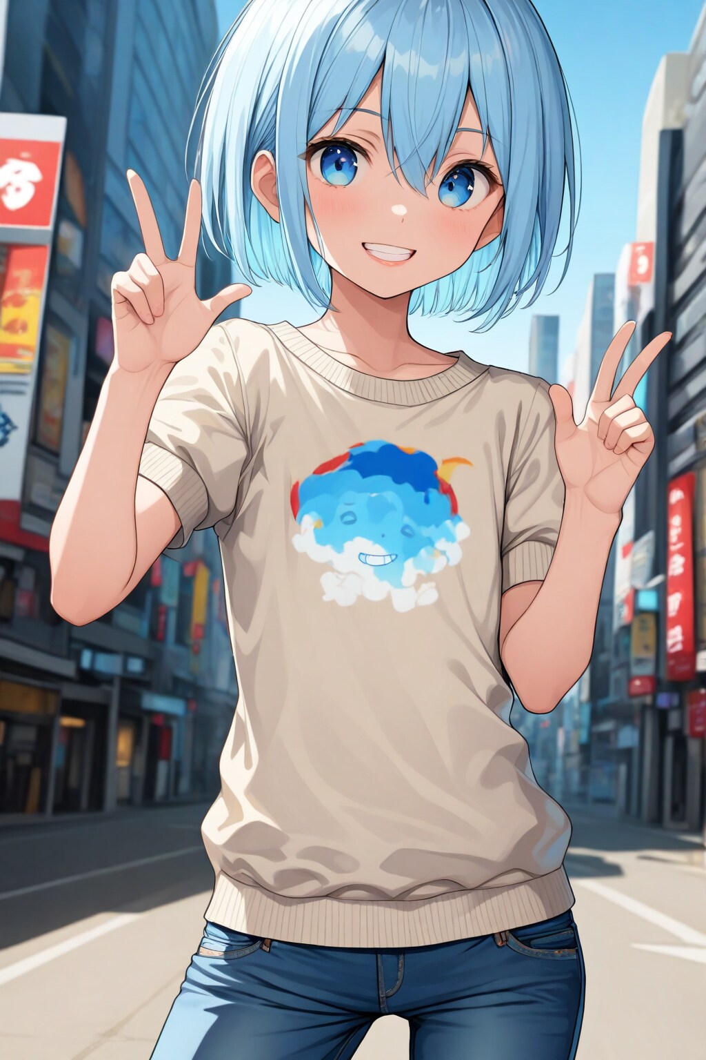 青髪ショート
