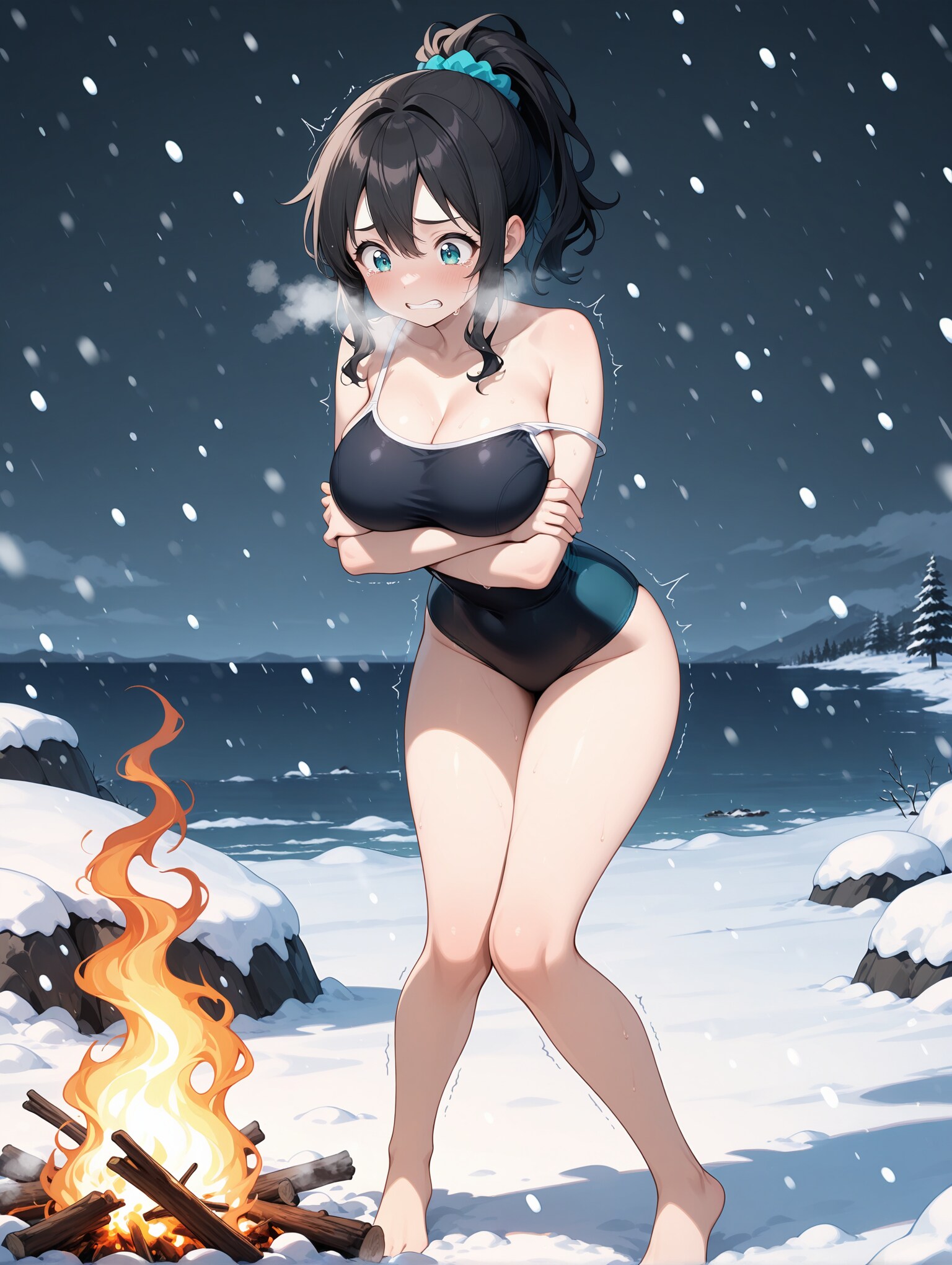 恒例の寒中スク水