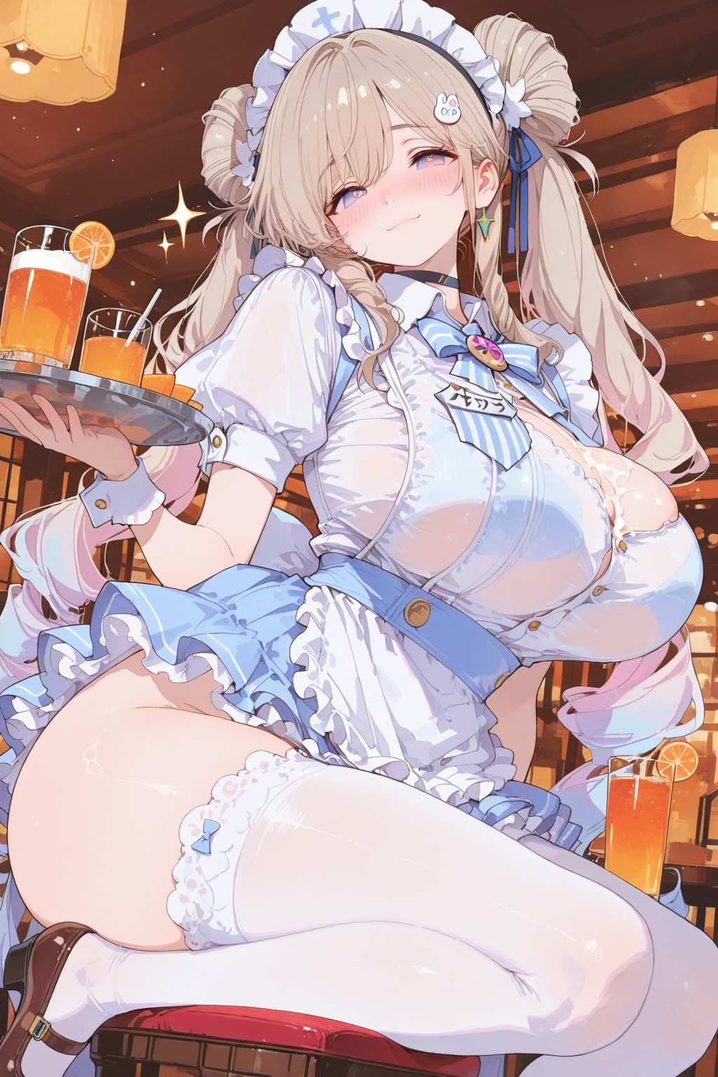 【APRICOTネガティブ比較】オレンジジュースとミルクカフェウェイトレスさん
